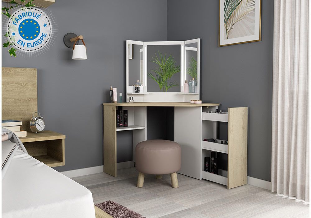 Coiffeuse d’Angle Chic avec LED – Image 2