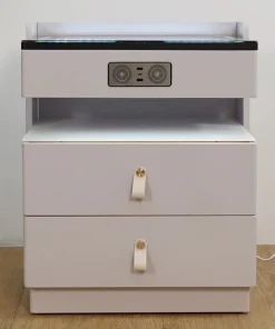 Chevet LED 2 Tiroirs Blanc