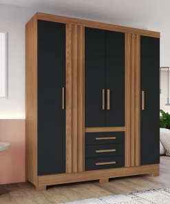 Armoire 4 Portes 3 Tiroirs