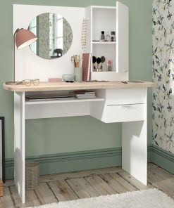 Coiffeuse 2 Tiroirs Estelle Blanc