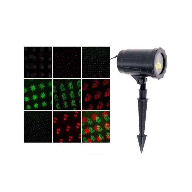 Projecteur de lumière LED 8 jeux IP44 + Télécommande ROUGE / VERT